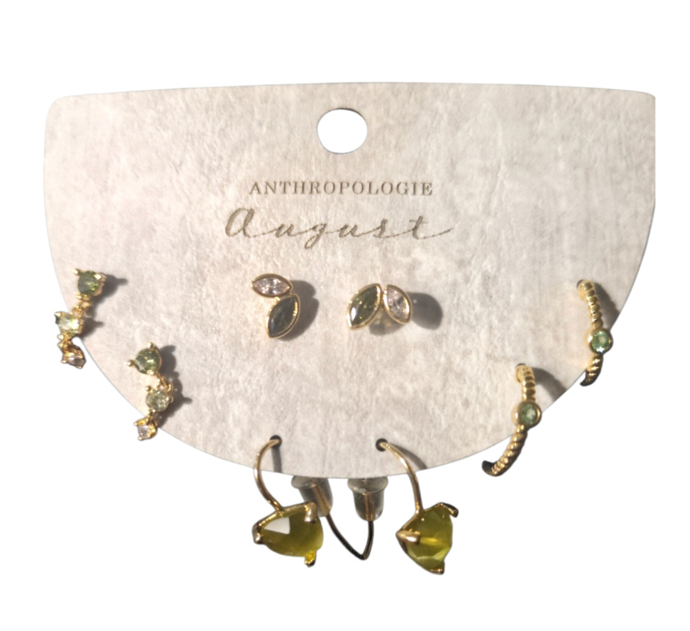 Anthropologie August Multi-Stone Earring Set